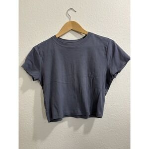 Hollister Must-Have‎ Collection Baby Tee Cropped Navy Blue Size Large